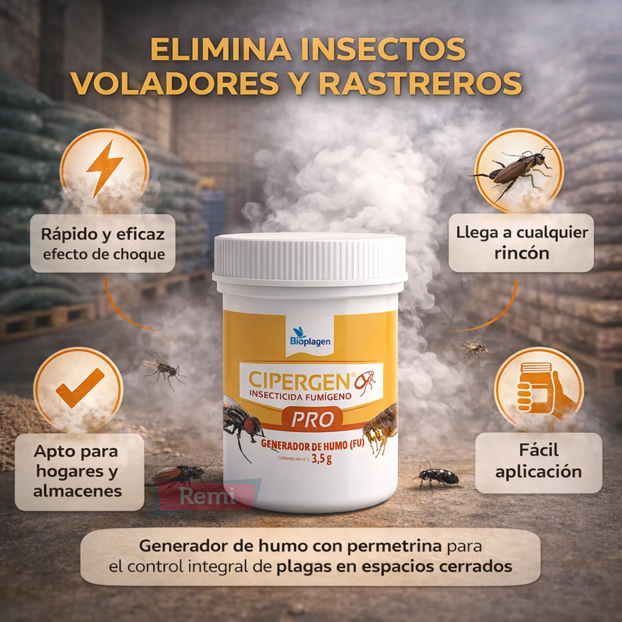 Insecticida fumígeno con permetrina - CIPERGEN PRO 3,5 g - Image 3