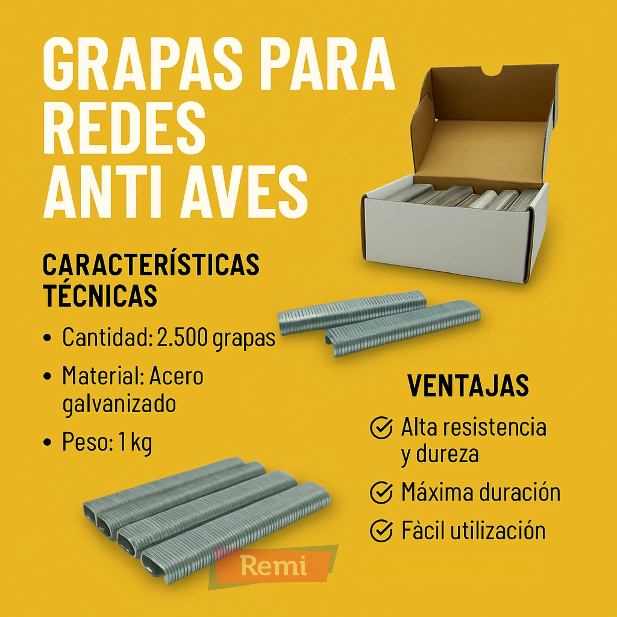Grapas Para Redes Anti Aves - Remi Hogar - Image 4