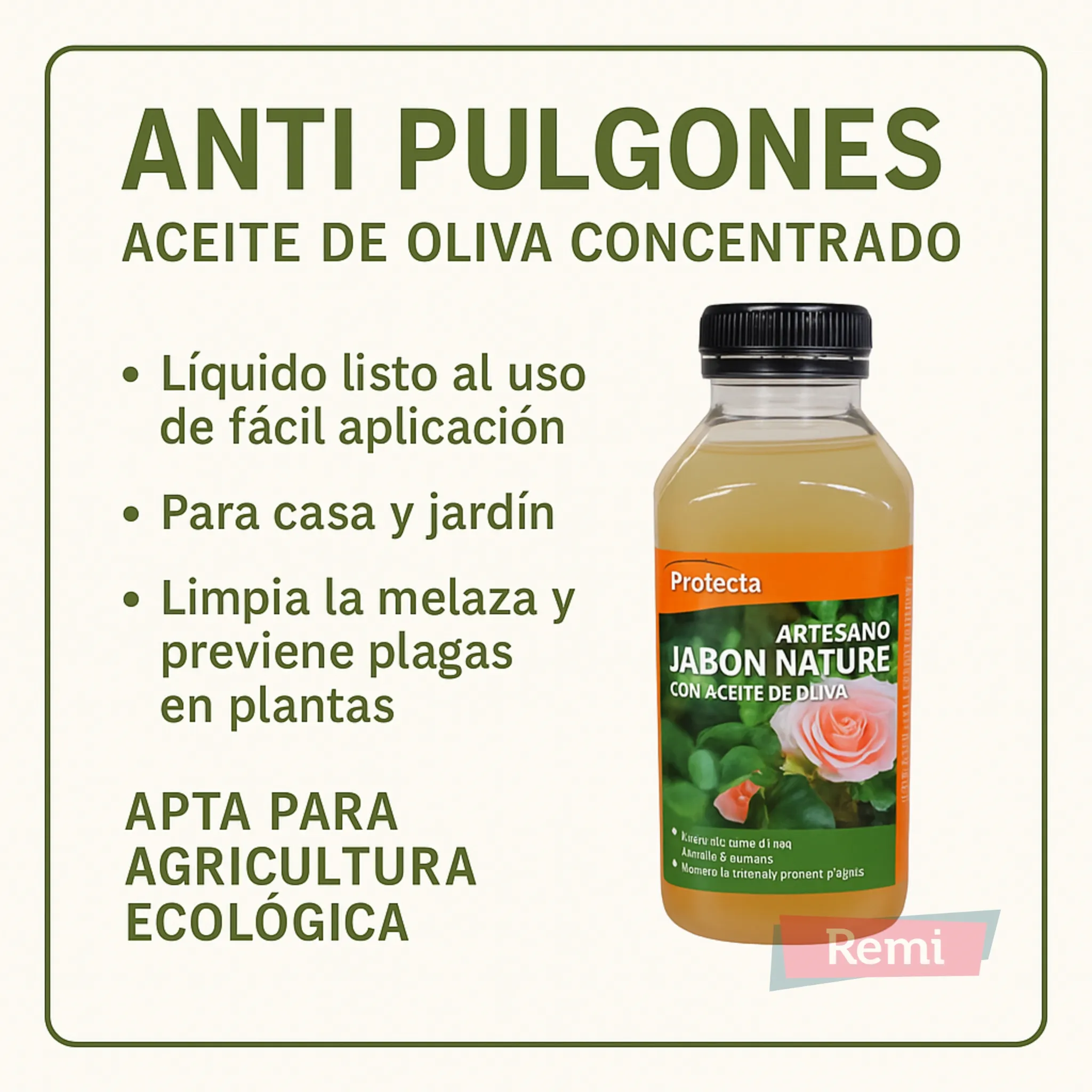 Anti Pulgones Aceite de Oliva concentrado - Jabón Nature - Image 3