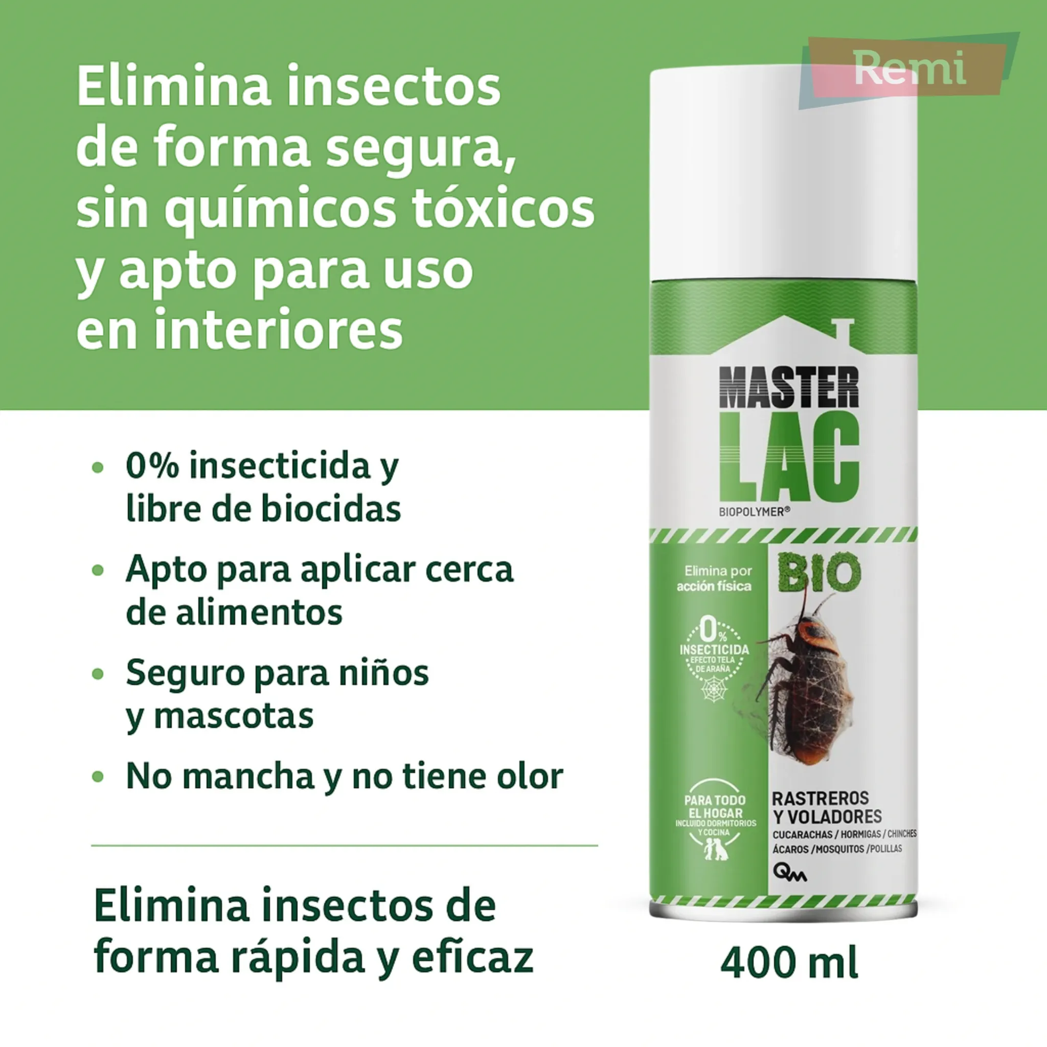 Masterlac BioPolymer Aerosol sin insecticida 400 ml - Quimunsa - Image 4