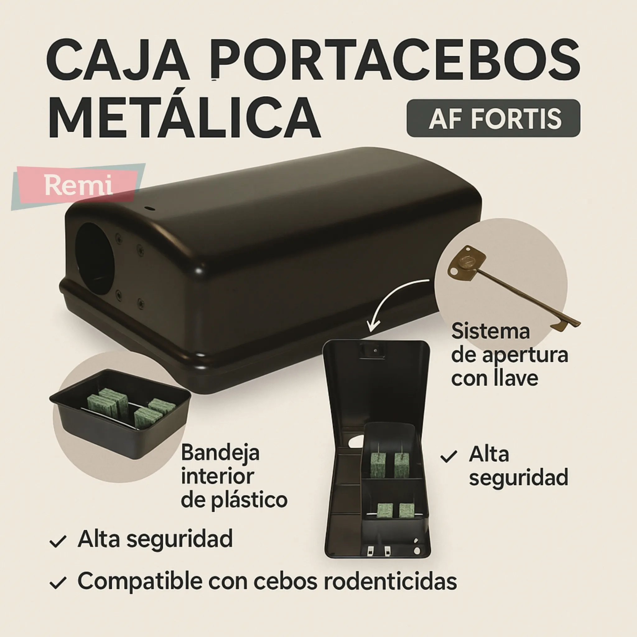 Caja portacebos metálica de alta seguridad para ratas - AF Fortis - Image 5
