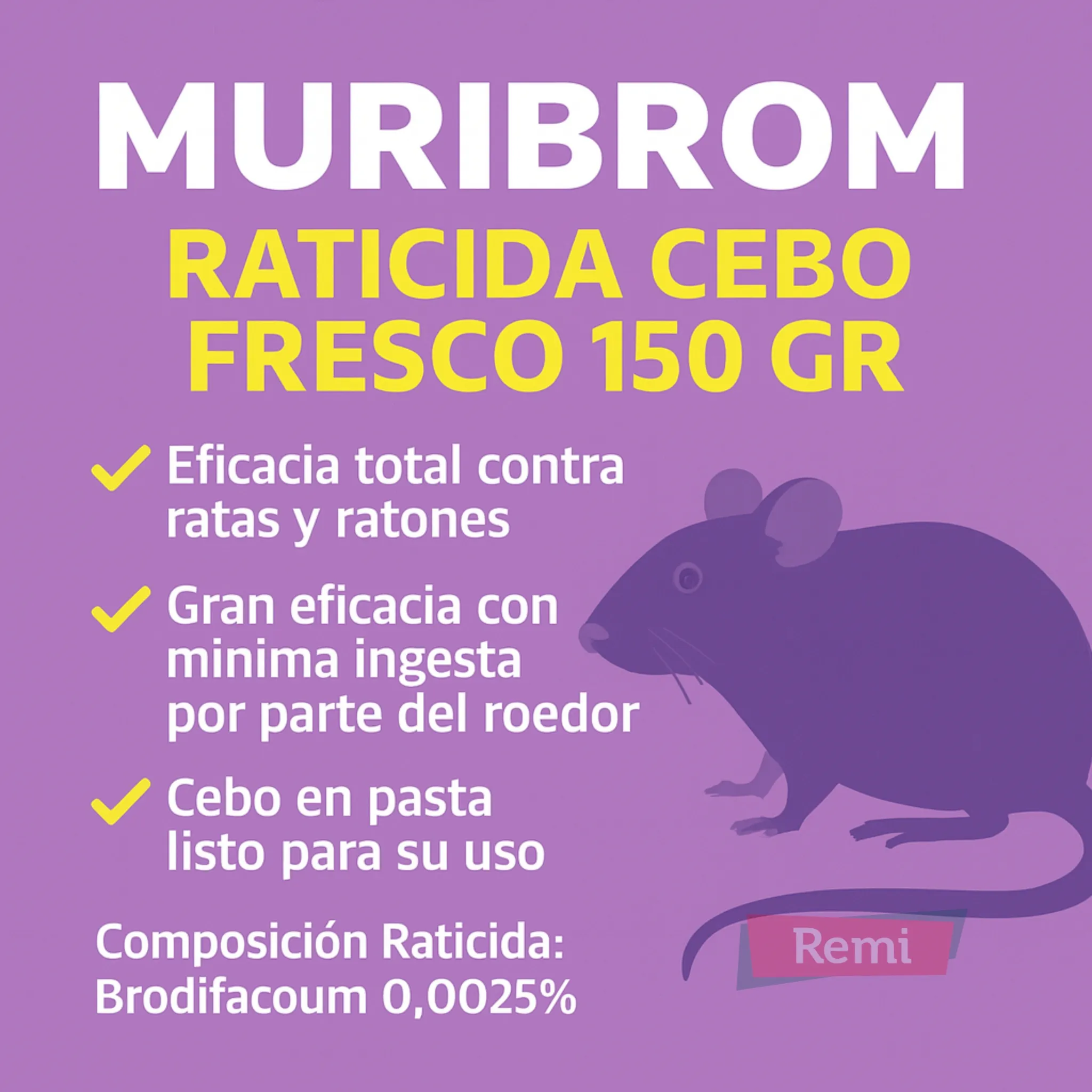 Raticida Cebo Fresco 150 gr Brodifacoum - Quimunsa - Image 3